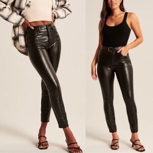 Abercrombie & Fitch The Skinny High-Rise Faux Leather Pants Black 2 / 26